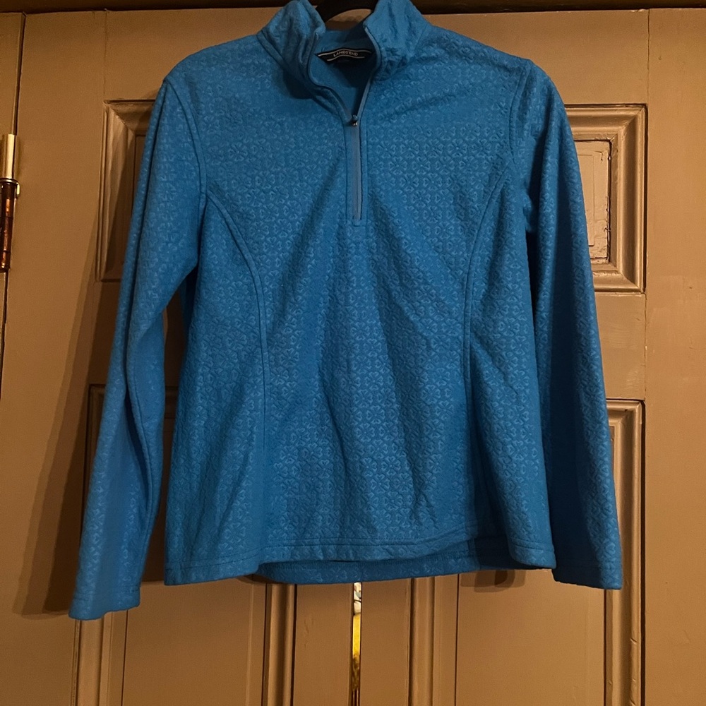 Lands End Women’s Size S Blue Quarter-Zip Pullover